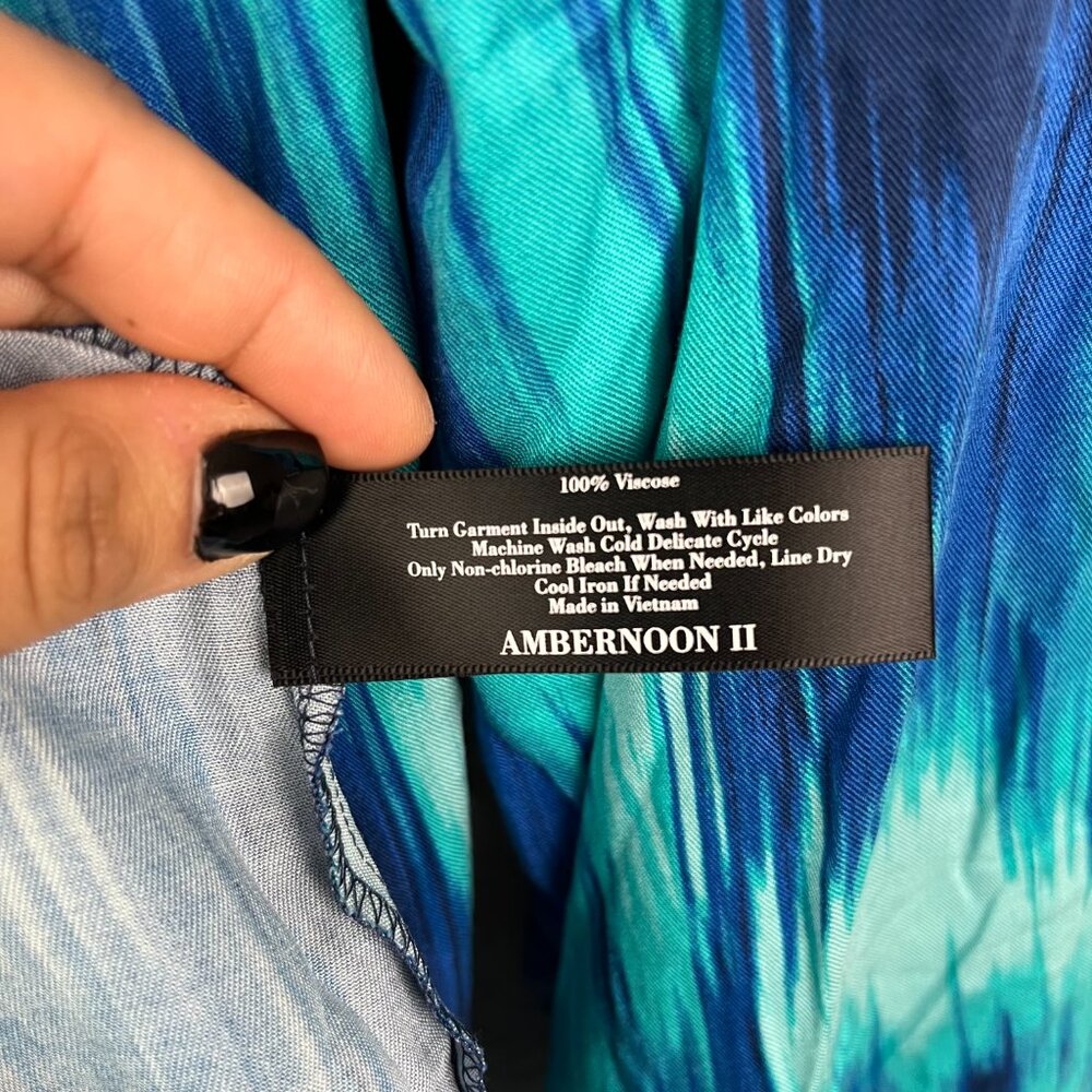 Amber Noon II Shirt Womens 3X Blue Long Sleeve Cardigan Layer Shrug Open Front - Picture 5 of 9